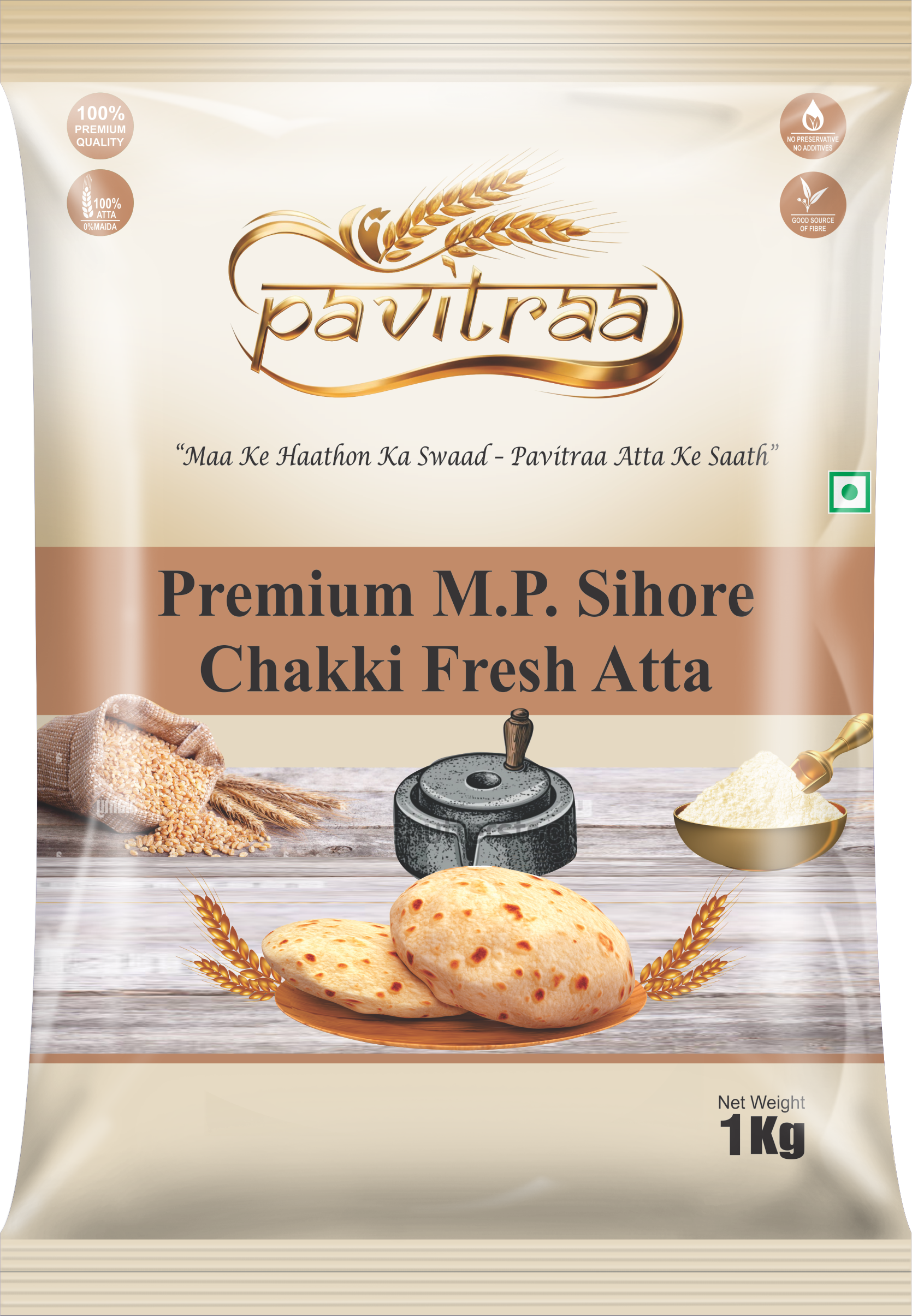Premium M.P Sihore Chakki Fresh Atta(1kg)